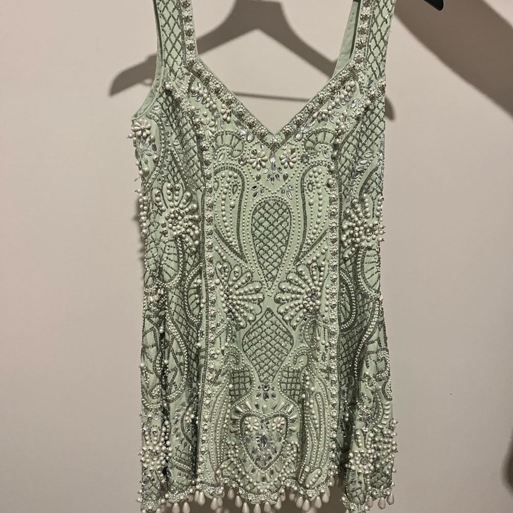 ASOS Mint Green Embellished Mini Dress
